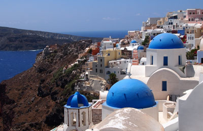 Blue and white, the colours of Santorini and the Greek Islands
