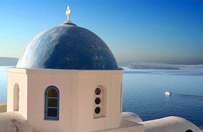 A typical Greek island church